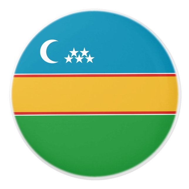 Karakalpakstan Flag Ceramic Knob (Front)
