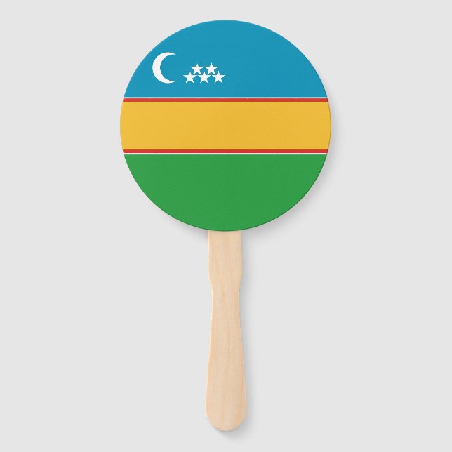 Karakalpakstan Flag Hand Fan (Front)