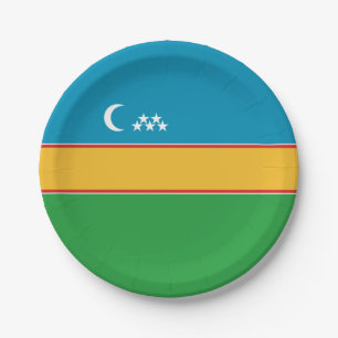 Karakalpakstan Flag Paper Plate