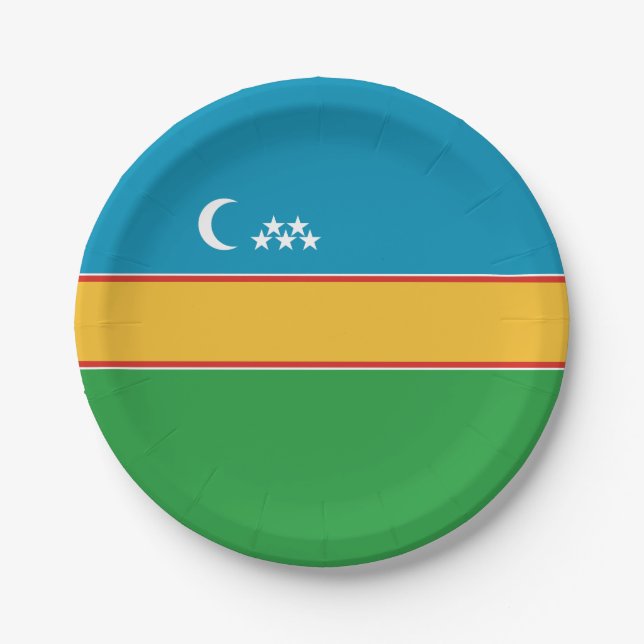 Karakalpakstan Flag Paper Plate (Front)