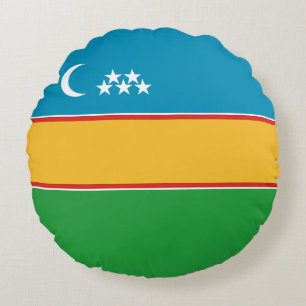 Karakalpakstan Flag Round Cushion