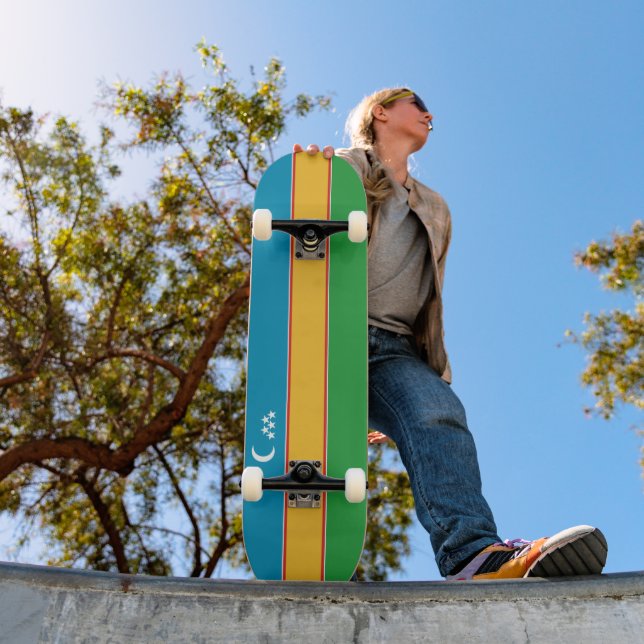 Karakalpakstan Flag Skateboard (Outdoor 1)