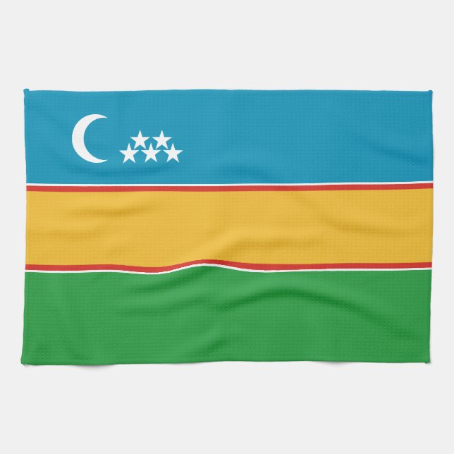 Karakalpakstan Flag Tea Towel (Horizontal)