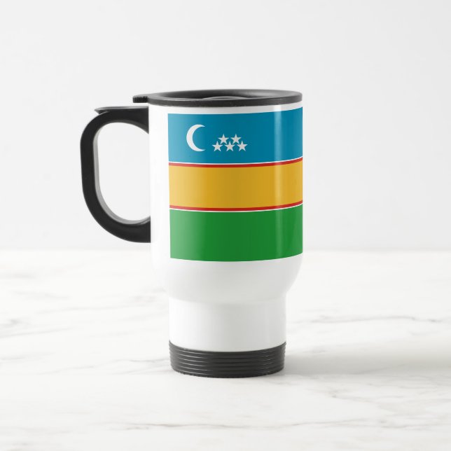 Karakalpakstan Flag Travel Mug (Left)