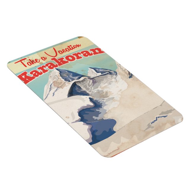 Karakoram Vintage vacation Poster Magnet (Right Side)