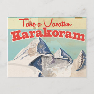 Karakoram Vintage vacation Poster Postcard
