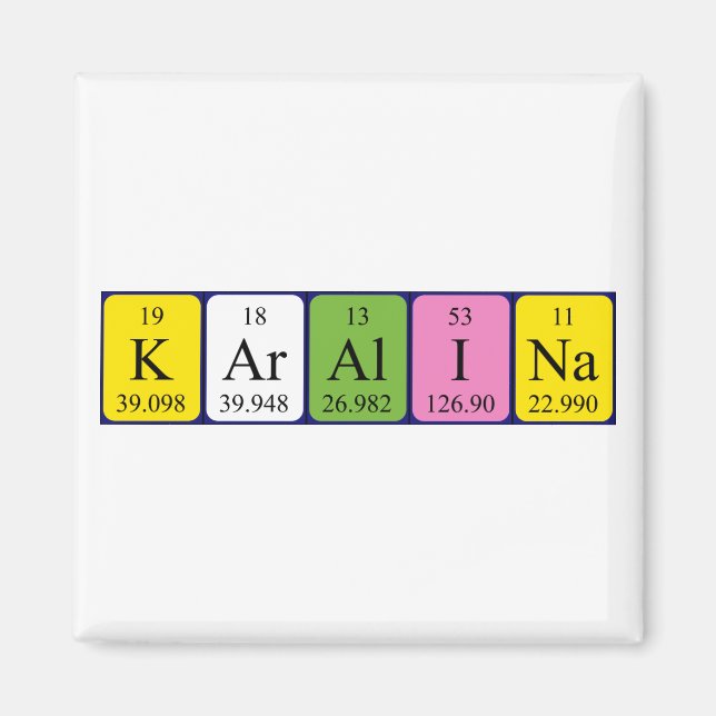Karalina periodic table name magnet (Front)