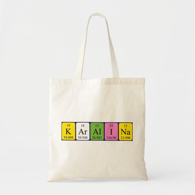 Karalina periodic table name tote bag (Front)