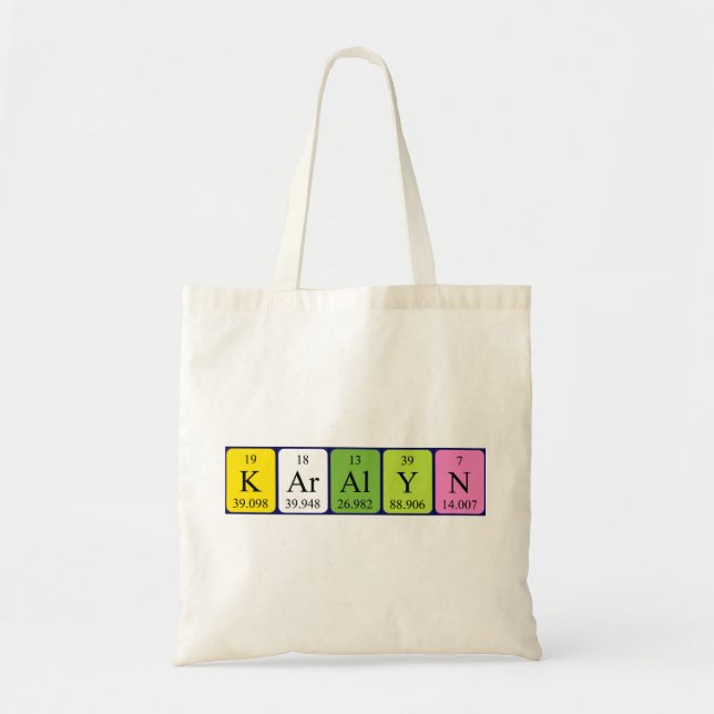 Karalyn periodic table name tote bag (Front)