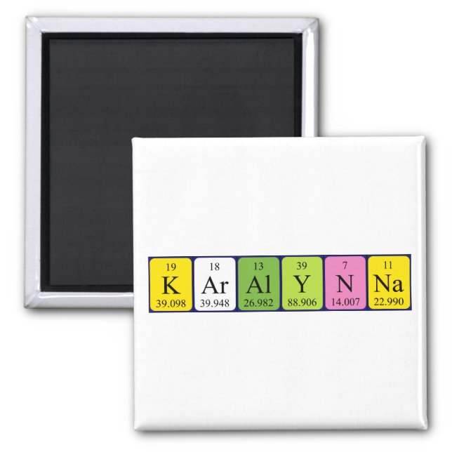 Karalynna periodic table name magnet (Front)