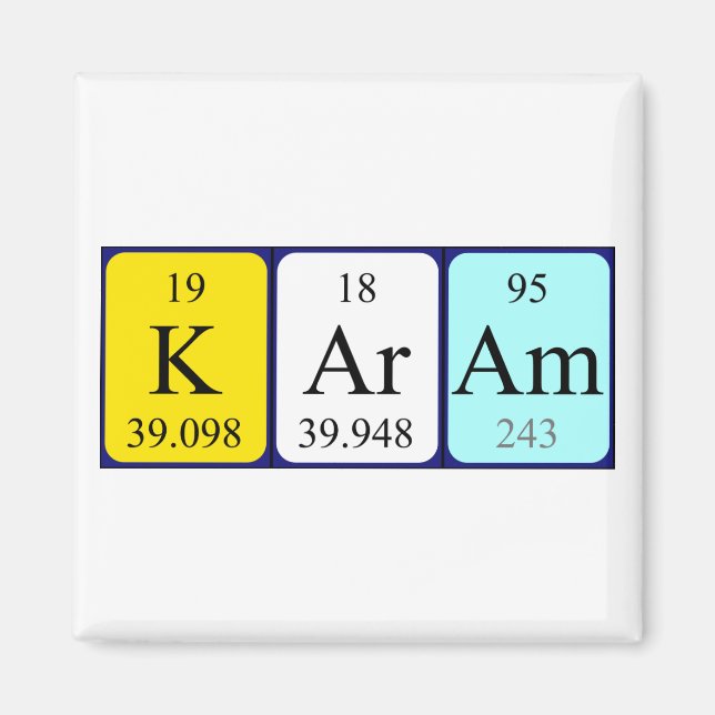 Karam periodic table name magnet (Front)