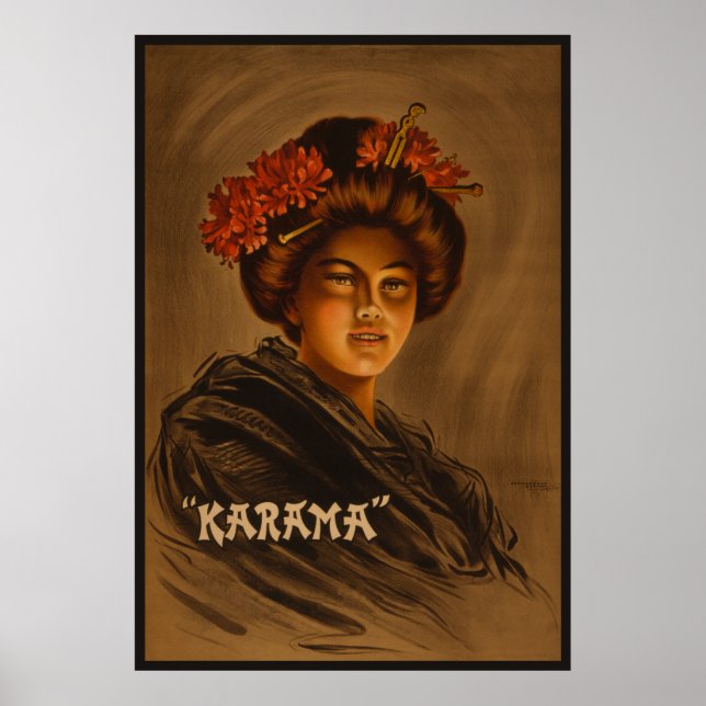 Karama Japanese Geisha Oiran Girl Courtesan Poster (Front)