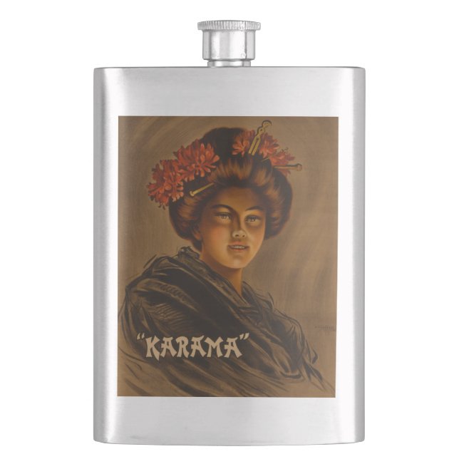 Karama: Japanese Romance Geisha Actress Hip Flask (Front)