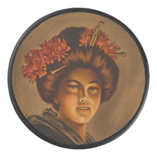 Karama: Japanese Romance Geisha Actress Hockey Puck (Front)