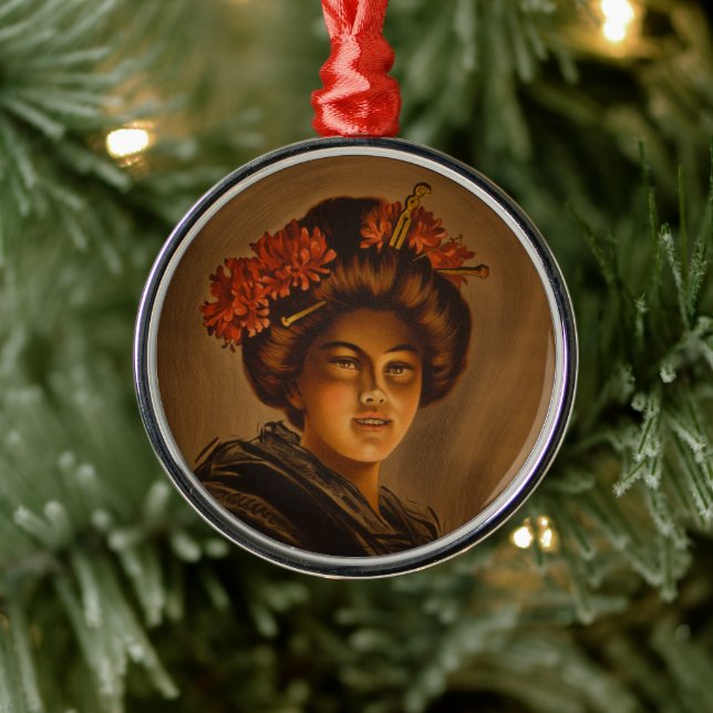 Karama: Japanese Romance Geisha Actress Metal Tree Decoration (Tree)