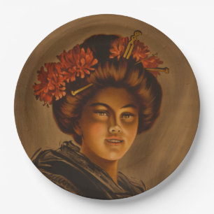 Karama: Japanese Romance Geisha Actress Paper Plate