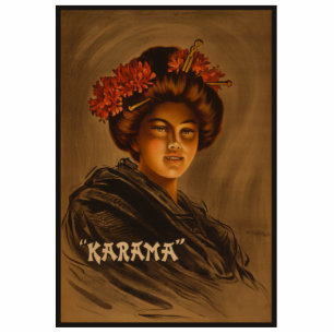 Karama: Japanese Romance Geisha Actress Standing Photo Sculpture