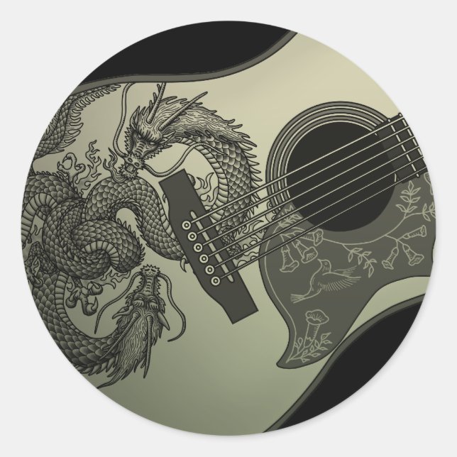 Karami ryuu guitar 1 classic round sticker (Front)