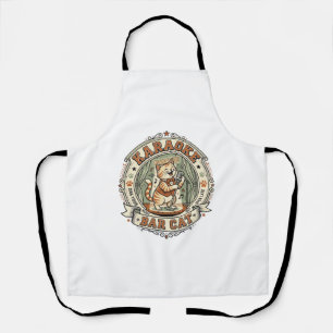 Karaoke Bar Cat Karaoke Bar Cat Vintage Vector Art Apron