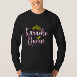 Karaoke Bar Singer Music Queen Microphone Song Art T-Shirt