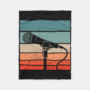 Karaoke Bar Vintage Microphone Singing Song Party Fleece Blanket