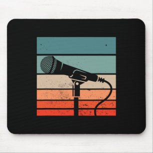 Karaoke Bar Vintage Microphone Singing Song Party Mouse Mat