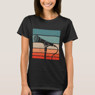 Karaoke Bar Vintage Microphone Singing Song Party  T-Shirt