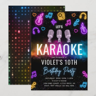 Karaoke Birthday Invitation   Karaoke Party