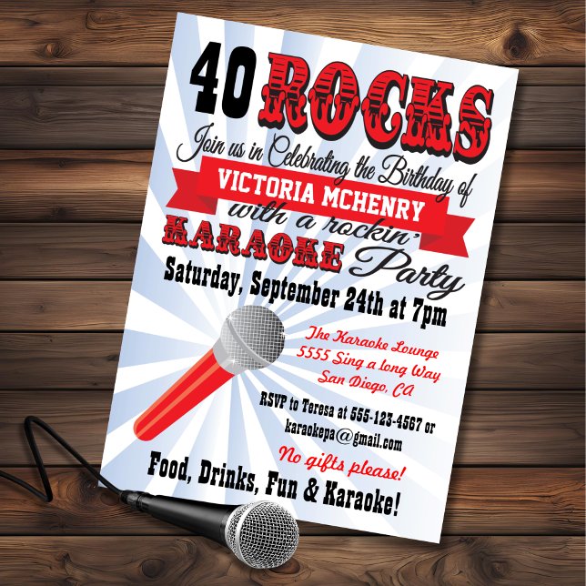 Karaoke Birthday Party Poster Style Invitation (Creator Uploaded)