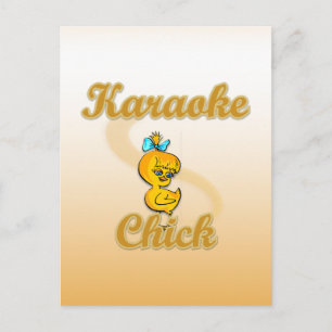 Karaoke Chick Postcard