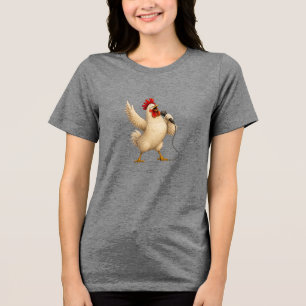 KARAOKE CHICKEN Tri-Blend SHIRT