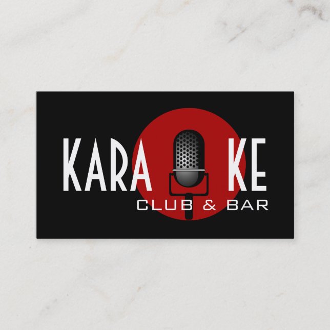 Karaoke Club and Bar Performance Entertainment Business Card (Front)