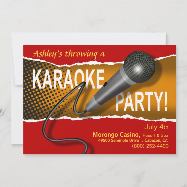 Karaoke Girls' Night Out Party Night Invitation (Front)