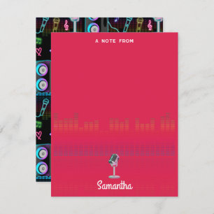 Karaoke Glow Singing Music Custom Name Card