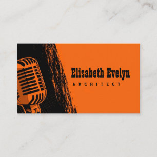 Karaoke hand drawn microphone business card