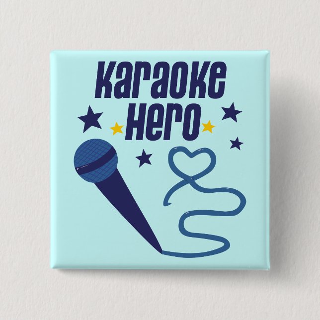 Karaoke Hero 15 Cm Square Badge (Front)