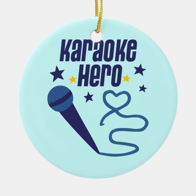 Karaoke Hero Ceramic Tree Decoration (Front)