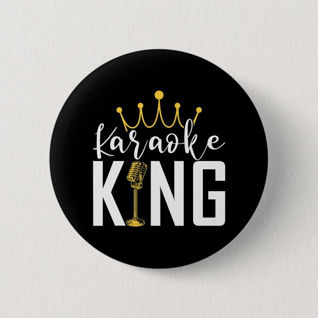 Karaoke King Funnyingers Music Makers 6 Cm Round Badge (Front)
