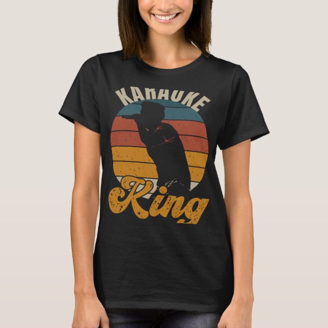 Karaoke King Music Singer Retro Vintage T-Shirt (Front)