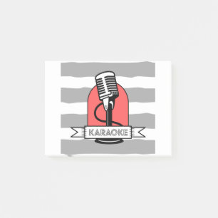 Karaoke king or queen singer music performer post-it notes
