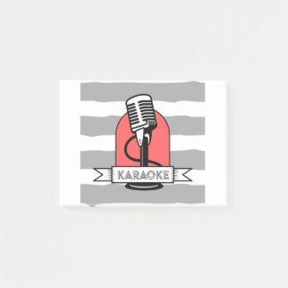 Karaoke king or queen singer music performer post-it notes