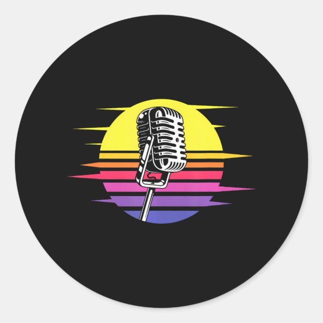 Karaoke Lover Cool Crazy Karaoke Singer Classic Round Sticker (Front)