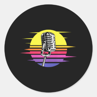 Karaoke Lover Cool Crazy Karaoke Singer Classic Round Sticker