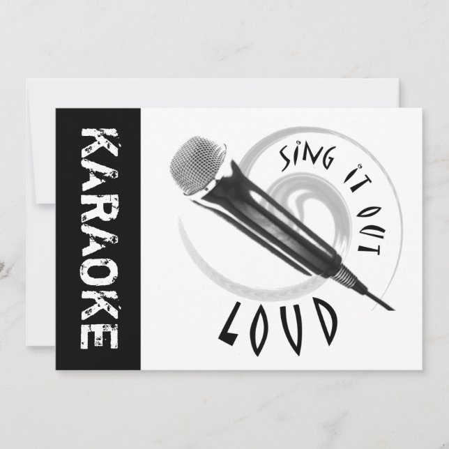 Karaoke Microphone Sing it out LOUD Invitation (Front)