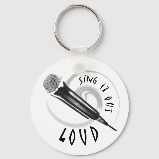 Karaoke Microphone Sing it out LOUD Key Ring (Front)