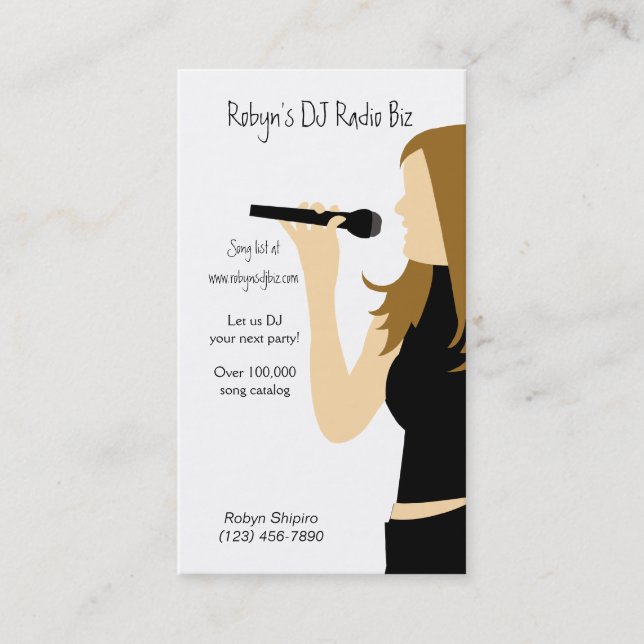 Karaoke Music DJ Service Business Card (Front)