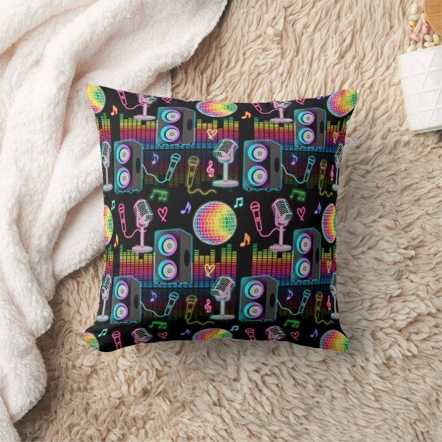 Karaoke Neon Glow Singing Music Party Cushion (Blanket)