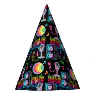 Karaoke Neon Glow Singing Music Party Party Hat