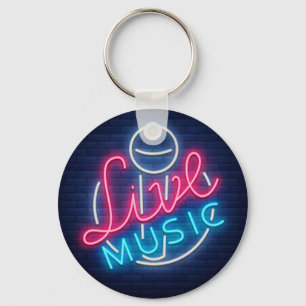 Karaoke Neon Lighting Curved Word  Art Word Text Key Ring
