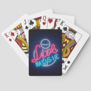 Karaoke Neon Lighting Curved Word  Art Word Text Playing Cards